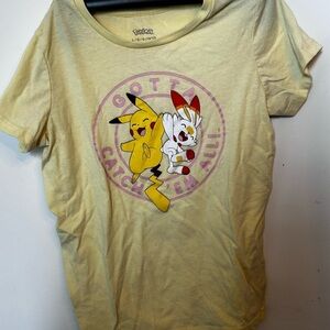 Girls Yellow Pokémon Graphic T-Shirt.  Size L​